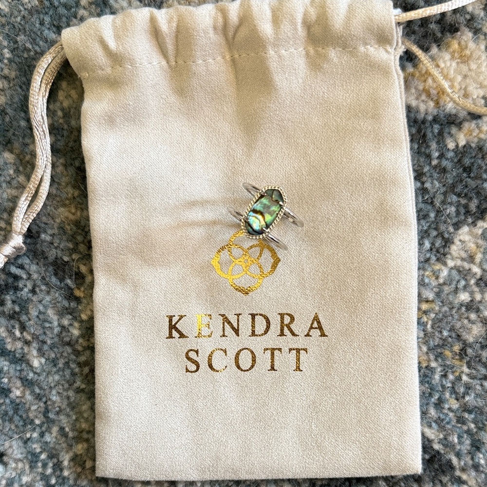 Kendra Scott Silver Ring with Abalone Stone